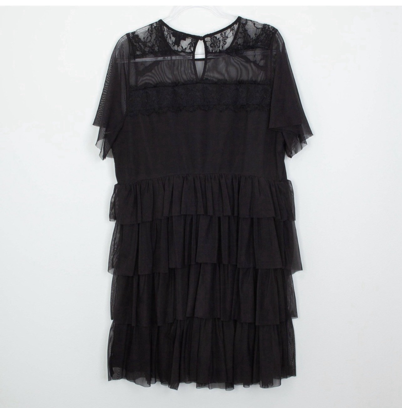 Torrid Black Lace Ruffle Tiered Dress