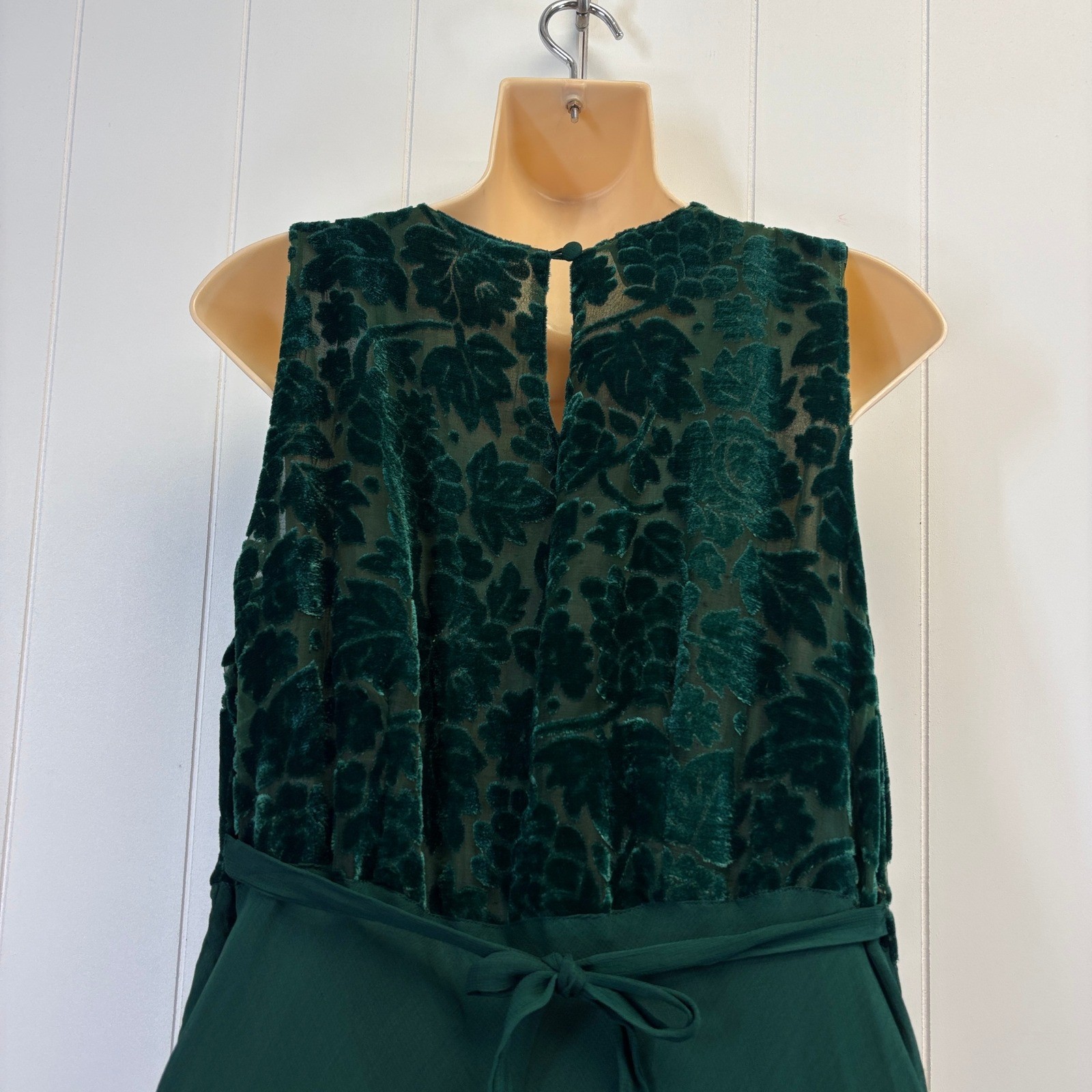 Vintage Nostalgia Whimsigoth Burnout Velvet Chiffon Maxi Dress Women L Regency