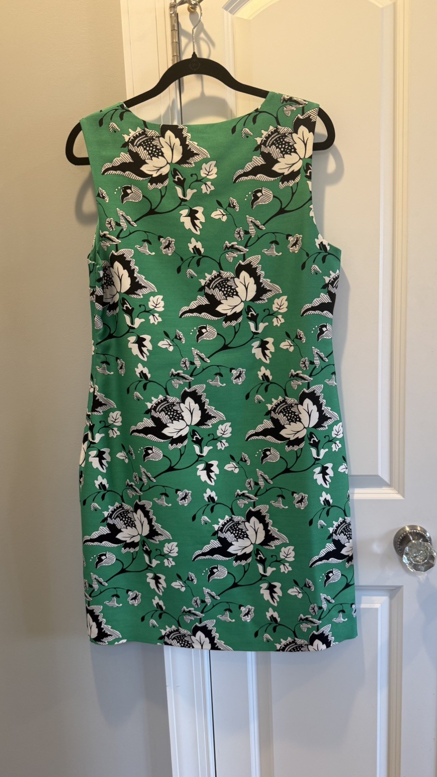 Diane Von Furstenberg DVF Sofia Dress ~ Sz 14~ Green Floral Silk Wool Print