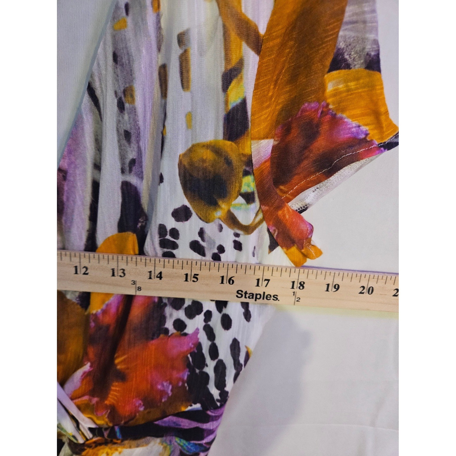 Muse Size 10 Iris Print Knot Front V Neck Sheath Dress Multicolor #344