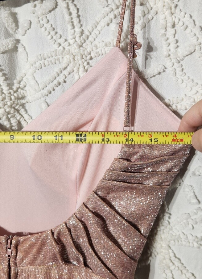 Trixxi Womens Formal Glitter Dress Size 7 Pink Prom Sparkle Barbie Long