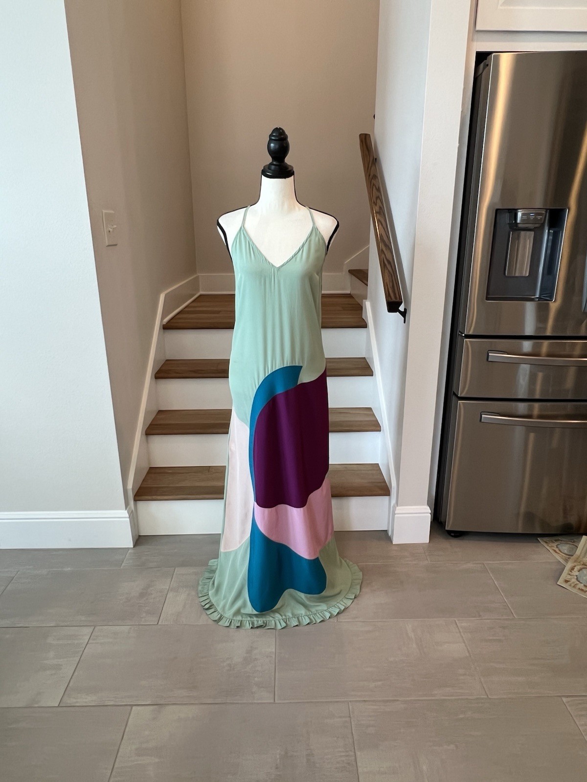 Adriana Degreas Multicolor Silk Maxi Dress Size L