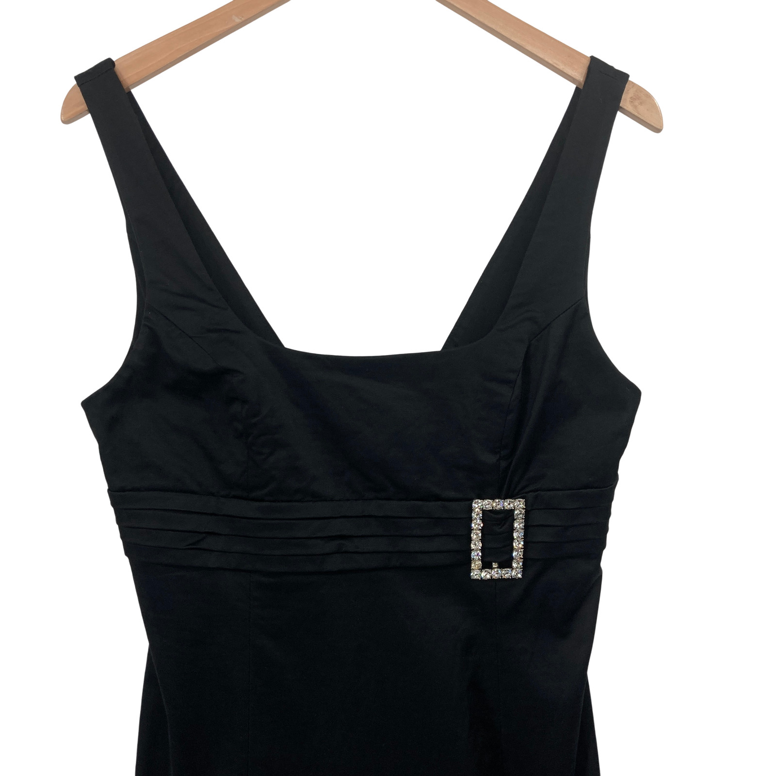 bebe Size M Black Rhinestone Buckle Strapless Mini Dress Women Party Cocktail
