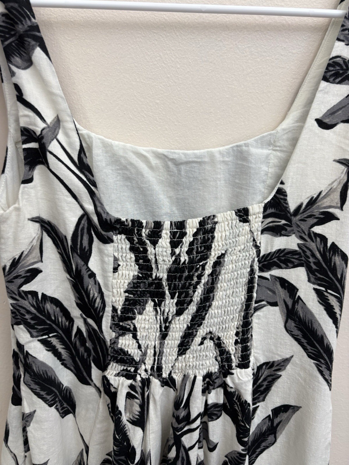 NWT Rachel Zoe Linen Blend Palm Print Fit Flare Midi Dress Size 8 Summer Resort