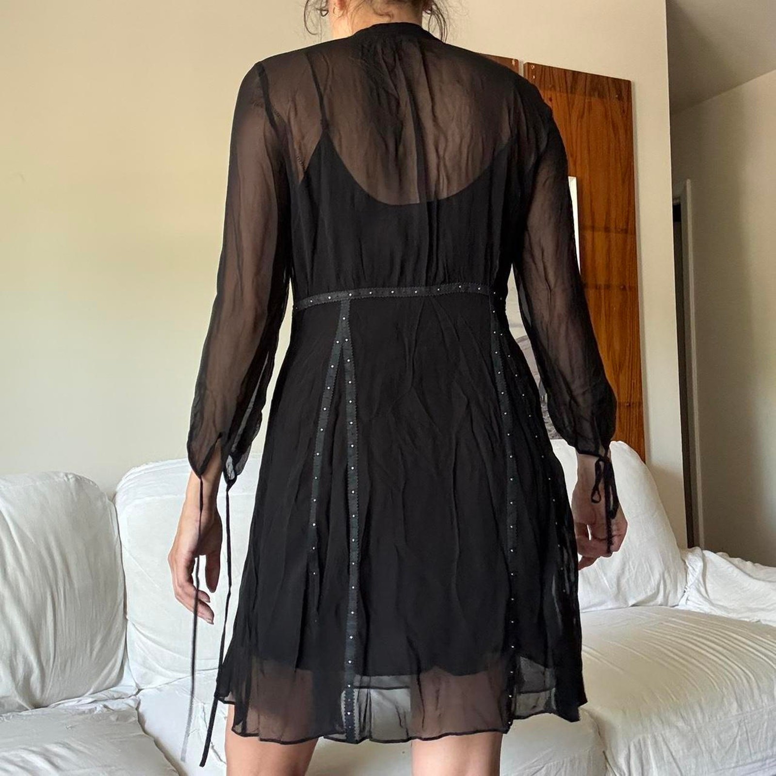 Coach black sheer dress