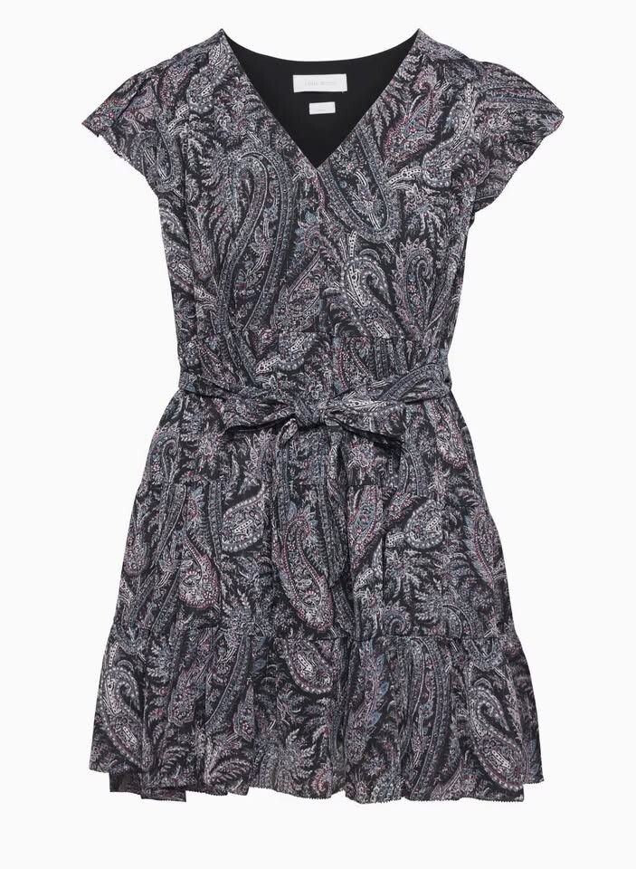 Aritzia Little Moon Sol Dress Small S BNWT Lined Tiered Flutter Sleeve Mini New