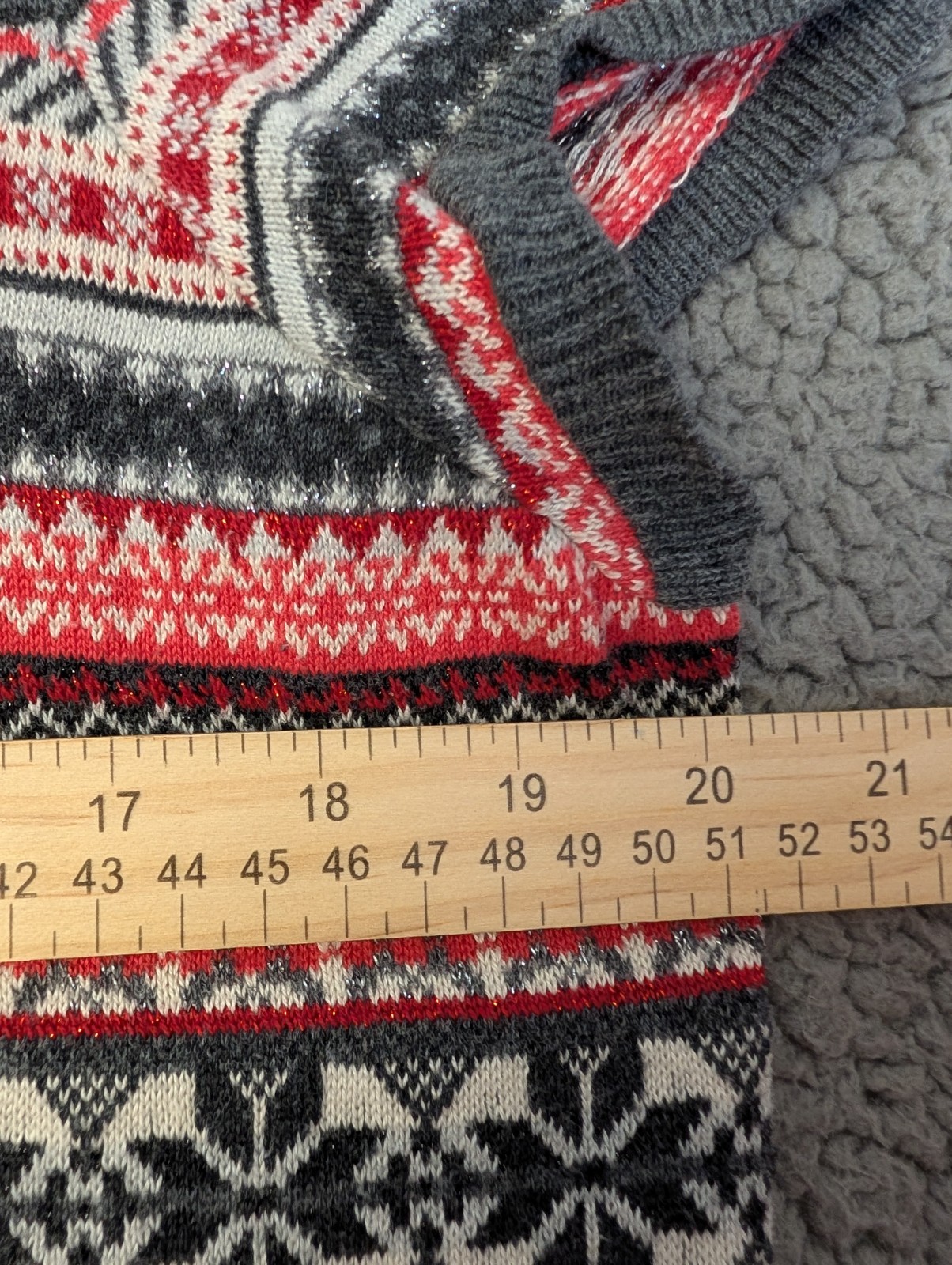 Tommy Hilfiger Fair Isle Knit Sweater Dress Women’s XL Red Midi Holiday Winter