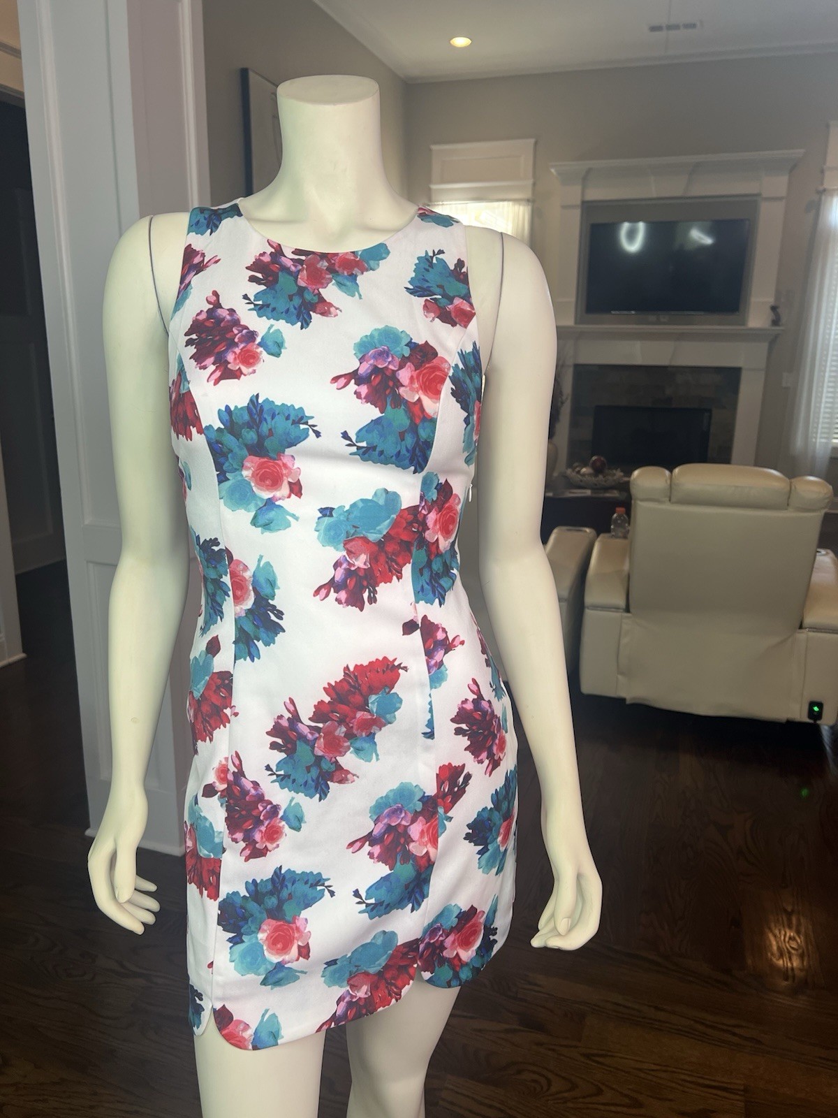 LOVERS+FRIENDS, Revolve Jetset Cutout Skater Dress in Floral Bouquet Size Small