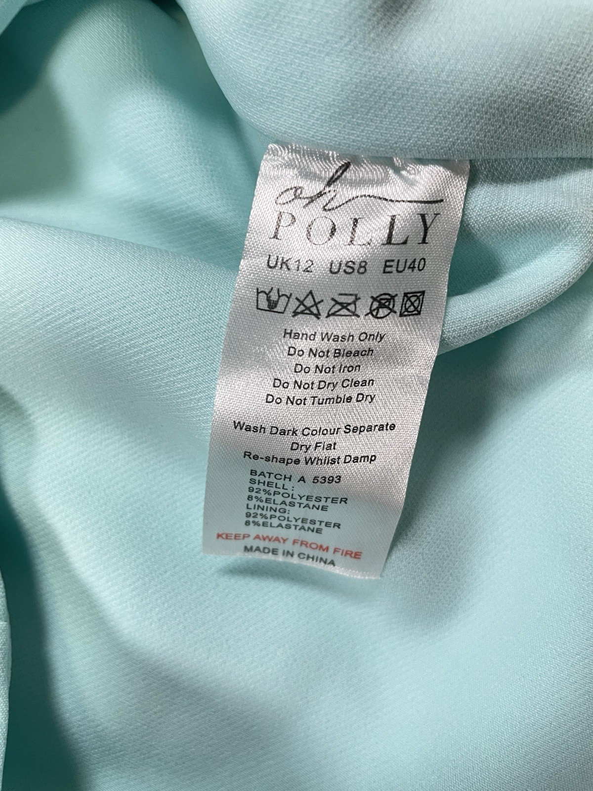Oh Polly Light Blue Cut Out Beaded Strap Bodycon Mini Dress, Size 8