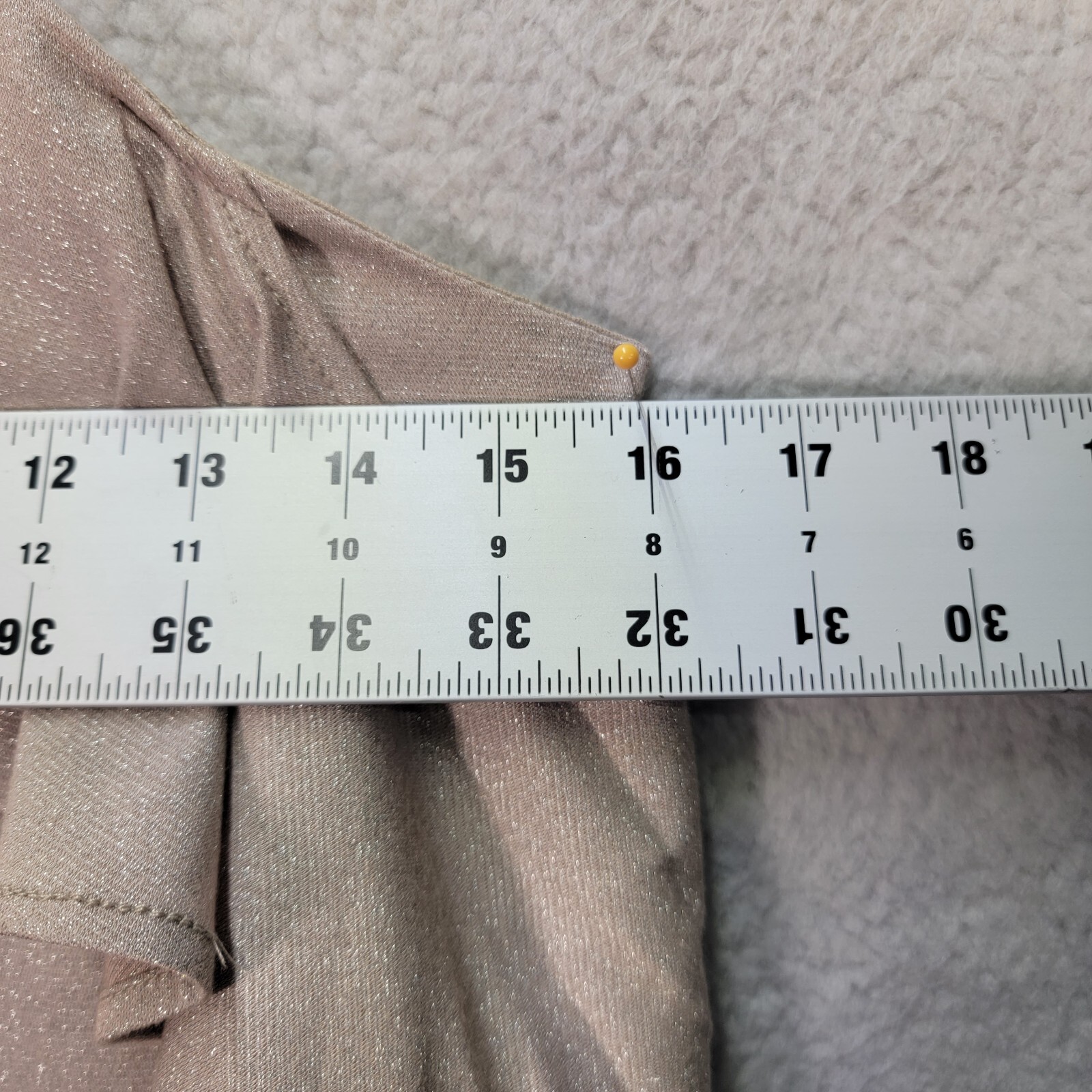 One Love Clothing Womens Dress Size S Beige Glitter Stretch Flowy Ruffled A Line