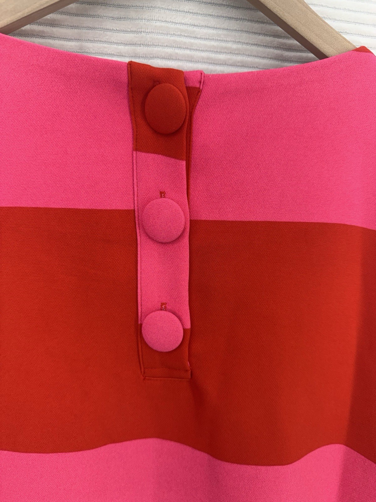 Sugarlips Lolli Stripe Lonna Shift Mini Dress Fuchsia Pink Red Size M