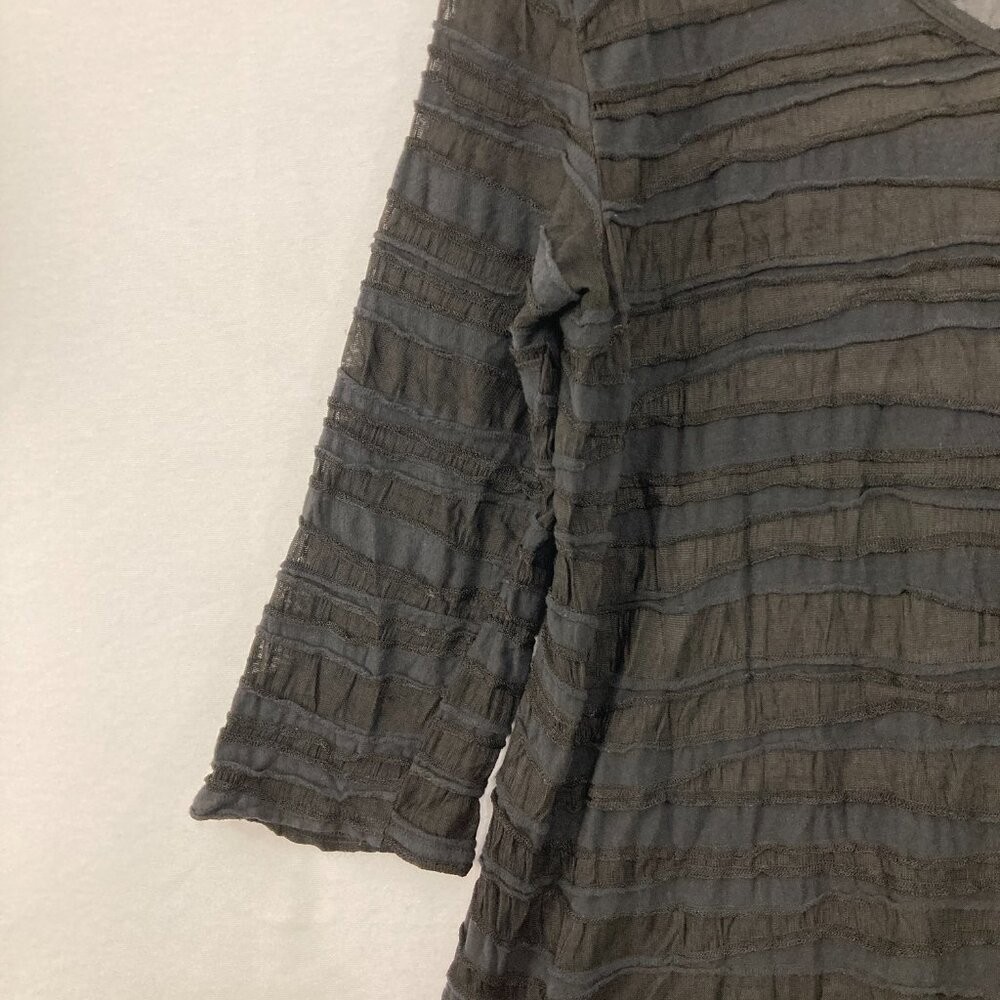 Cut Loose size Small Black Mesh Striped Artsy Abstract Lagenlook Dress/Tunic