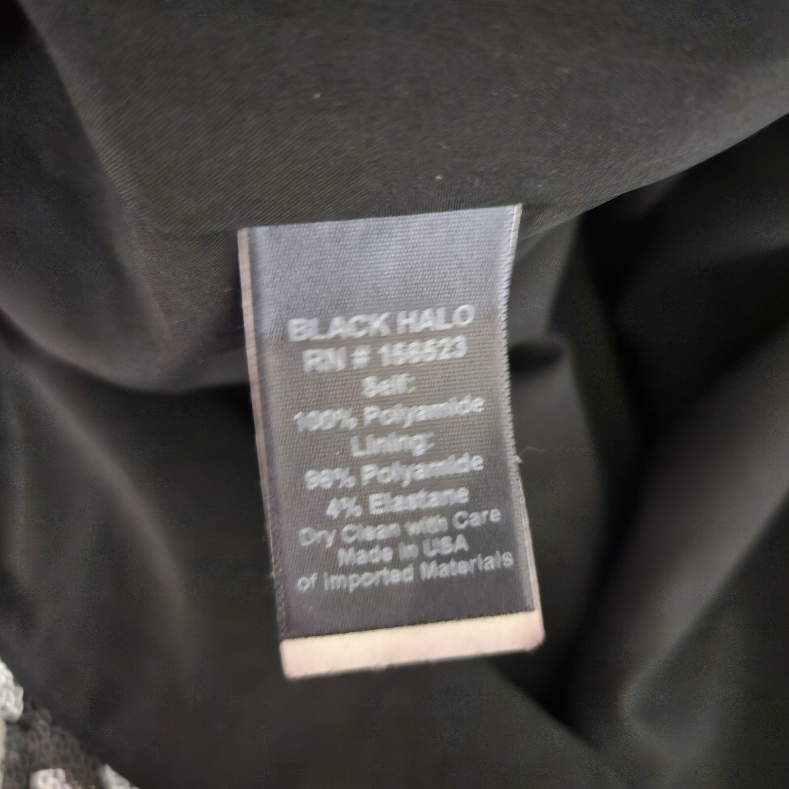 Black Halo Amorie Sequin Dress 12 Starry Night Party Mini Cocktail Black Silver