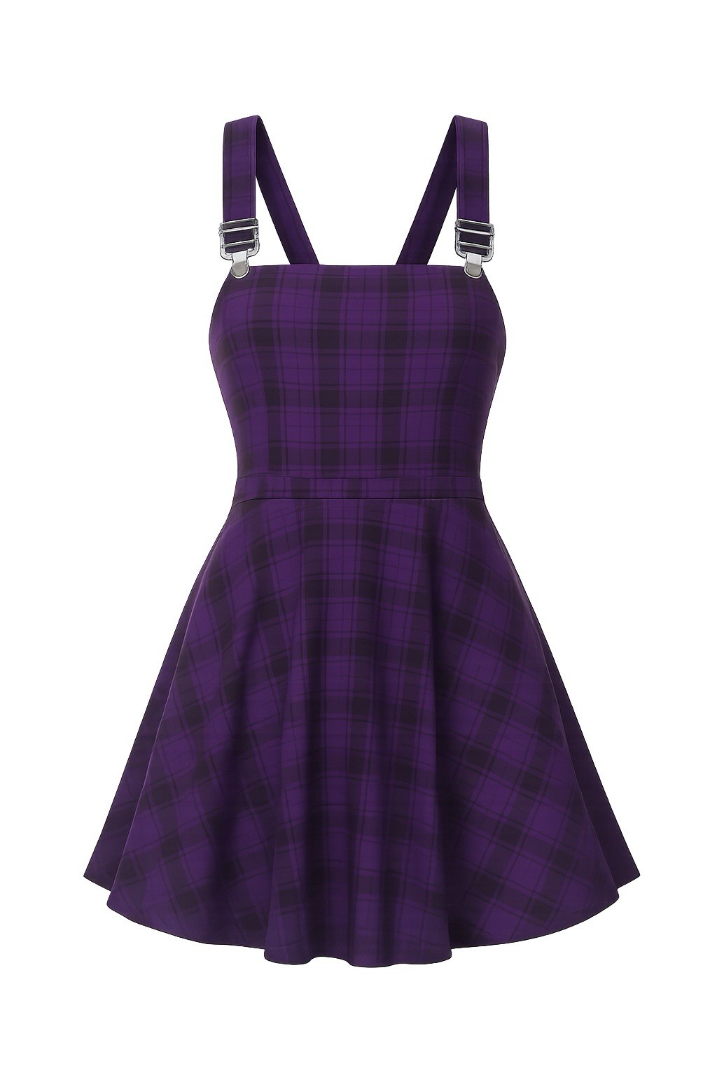 Hot Topic Purple Black Plaid Suspender Skater Dress Women’s Plus Size 4