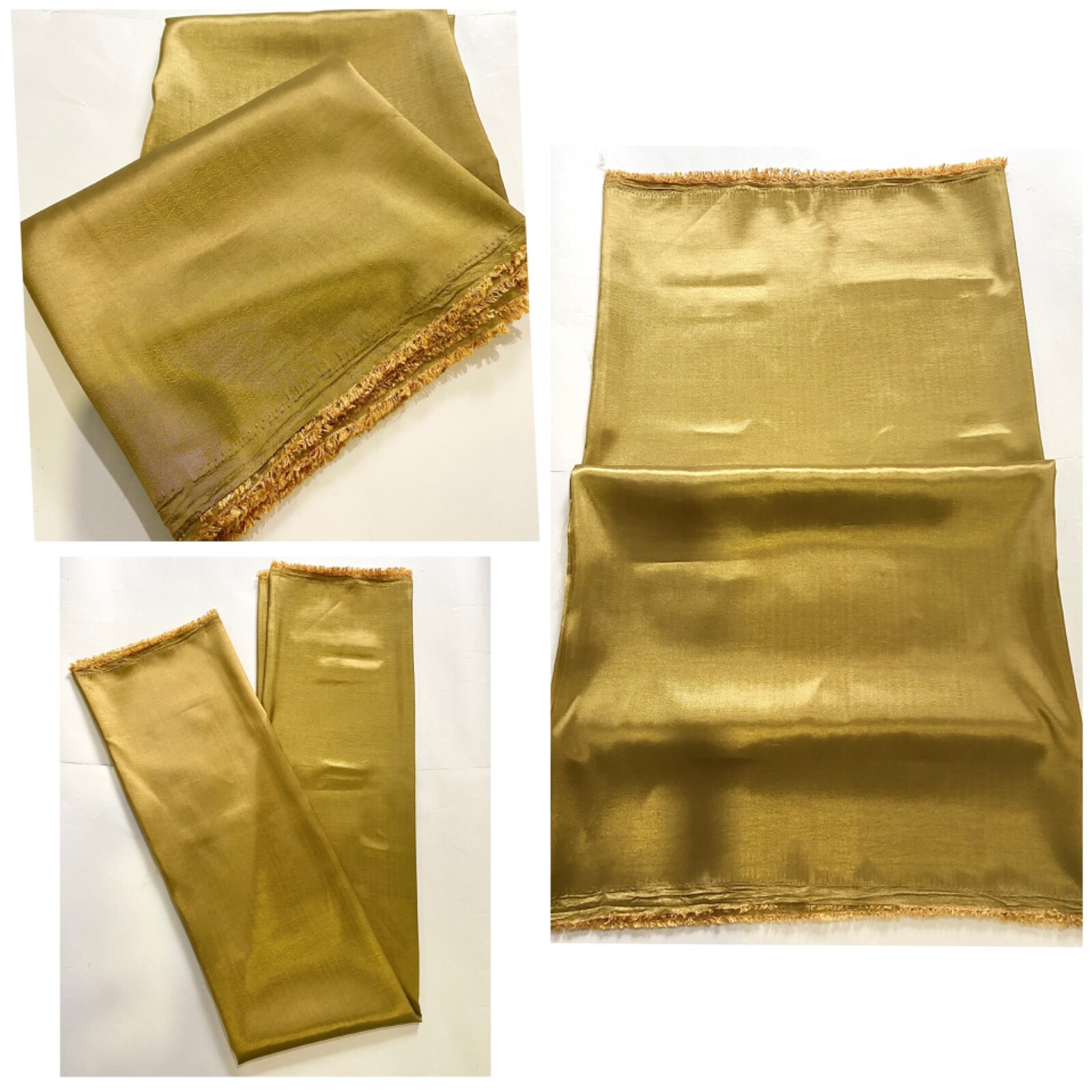 Synthetic silk artificial silk gold color length 210 cm width 150 cm, Thai d