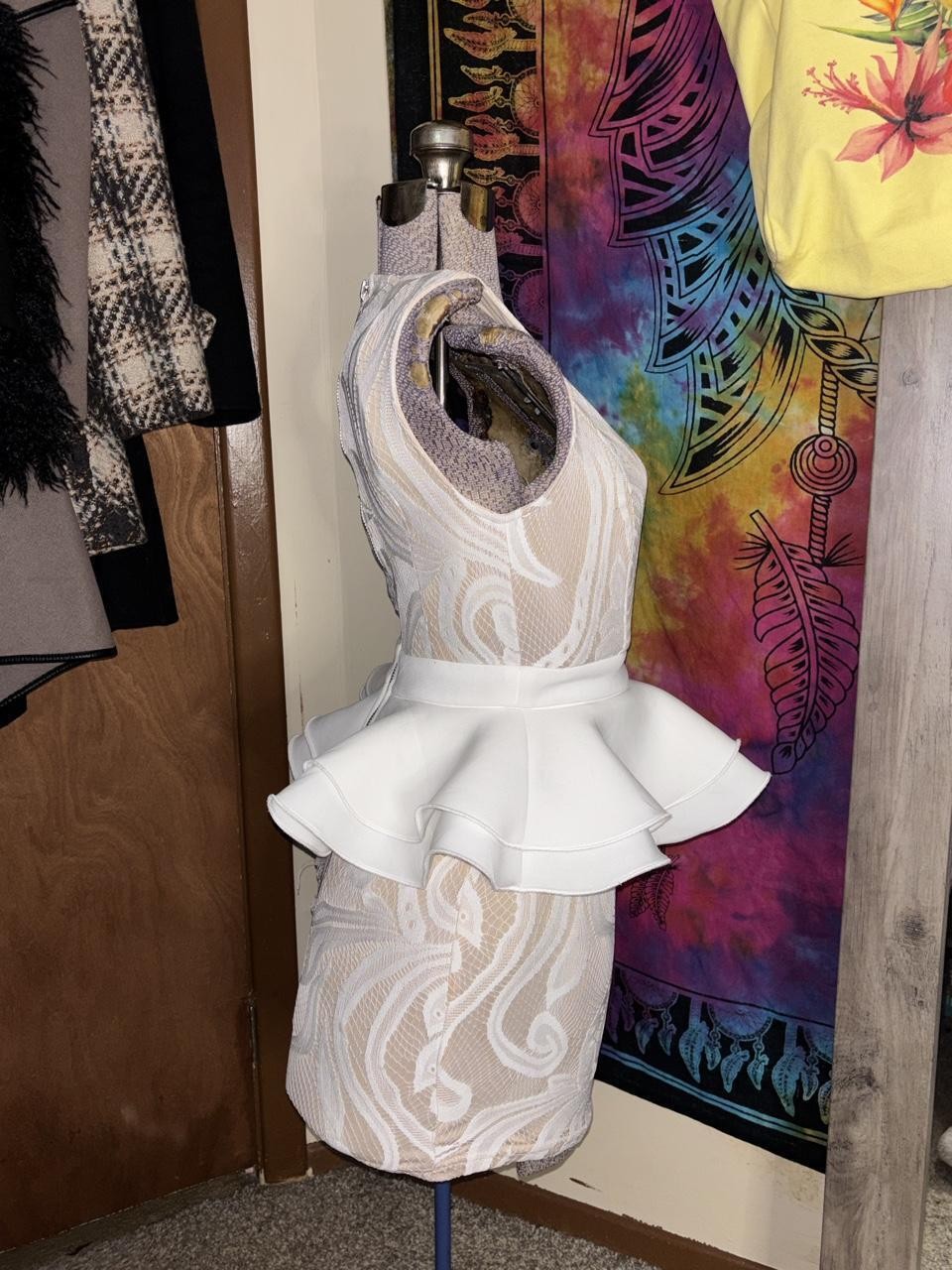 PrettyLittleThing Ruffle Detail Plunge Dress