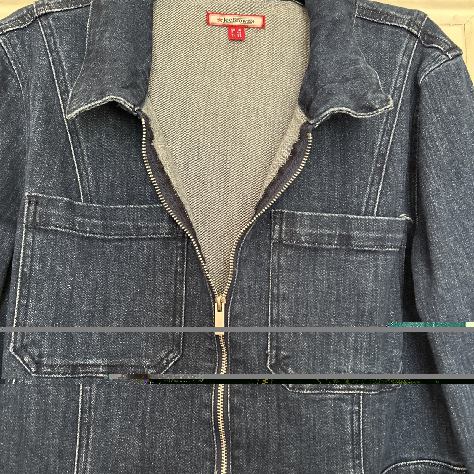 BNWT – JOE BROWNS size 14 Navy Stretch Denim Long Sleeve Zip Dress NEW w TAGS