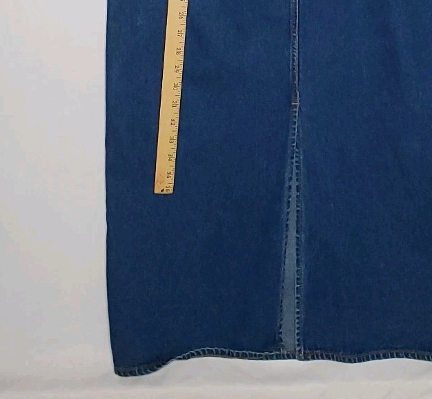 Vtg Route 66 Bib Overalls Maxi Denim Dress 15/16 Grunge Modest 90s Y2K