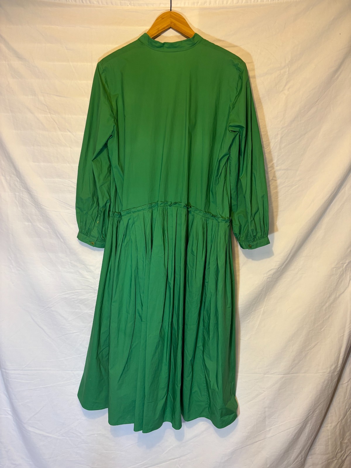 Scanlan Theodore Kelly Green Cotton Poplin Midi Dress Size 8 / US4