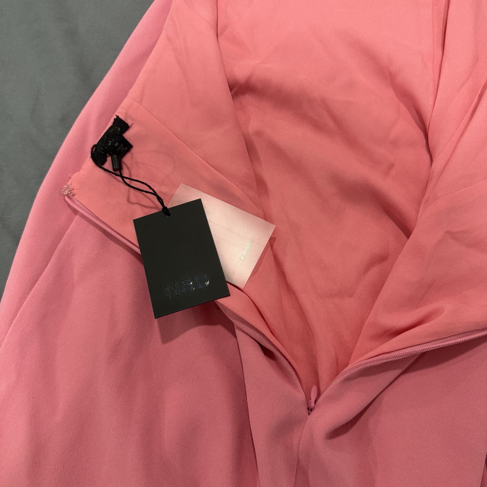 NBD Revolve Pink Plunging V-Neck Cutout Maxi Dress NWT $268 Size M Formal Gown
