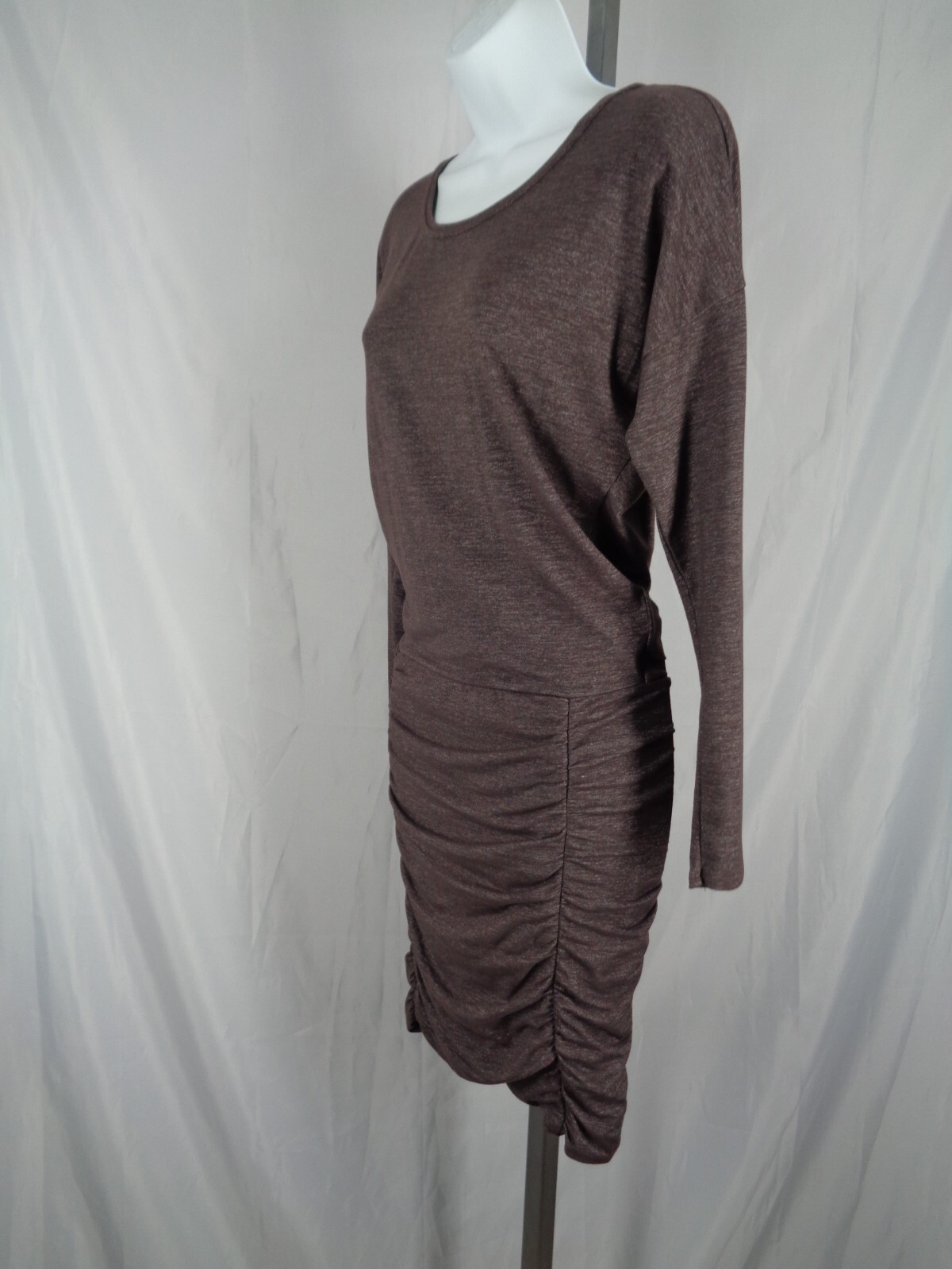 Athleta Heathered Tulip Ruched Long Sleeve Dress Size XS