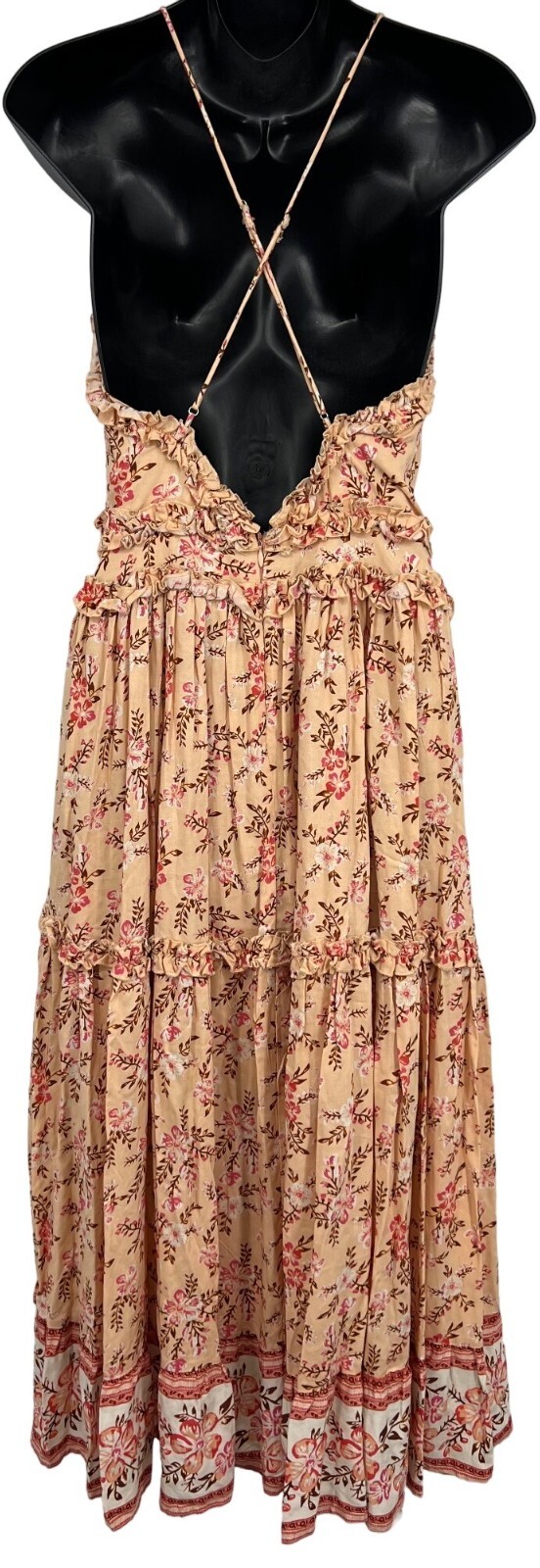 Saints & Secrets Womens Dress Size Medium Orange Floral Midi Shift Ruffle New