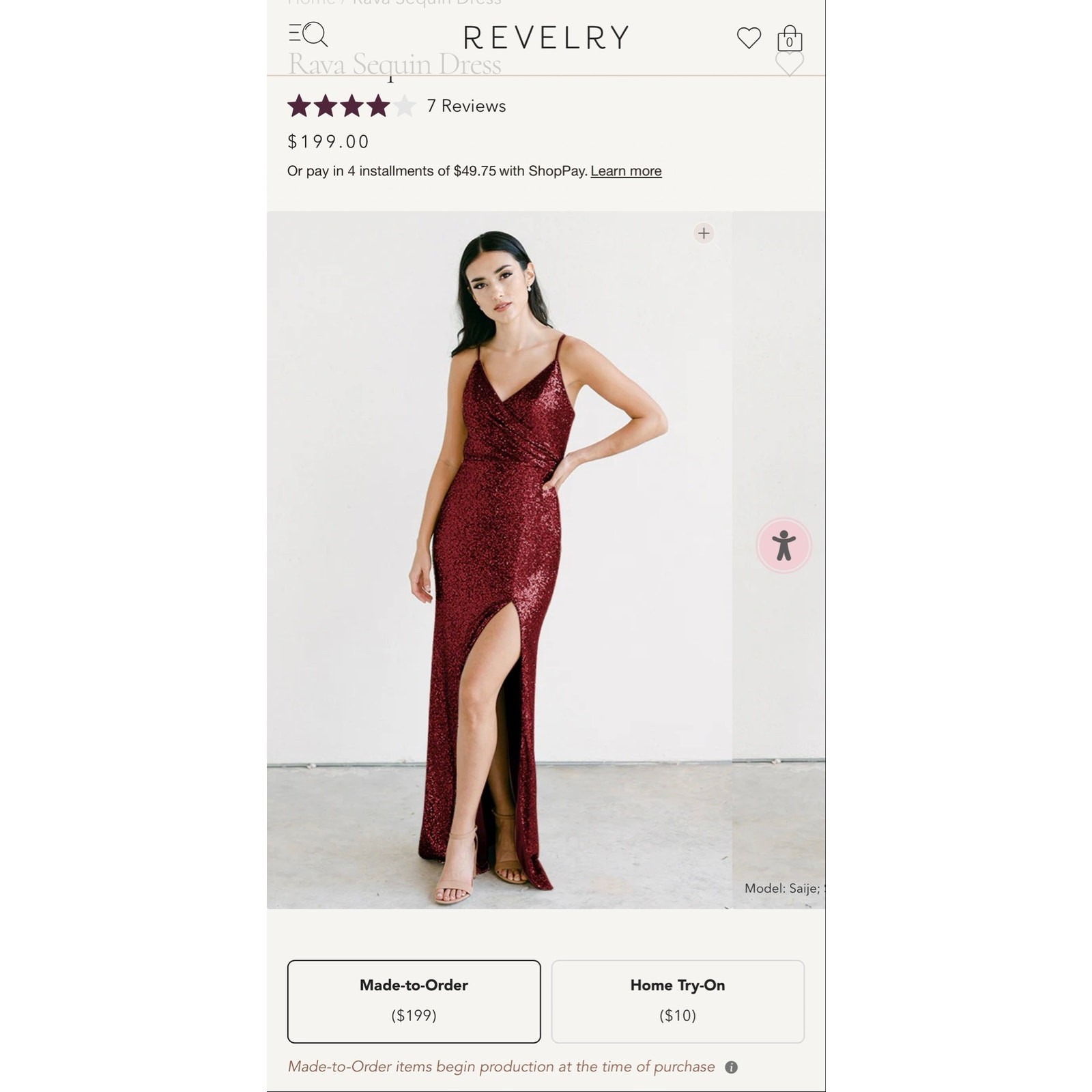 Revelry Rava Sequin Dress Cabernet Size 8 Bridesmaid Formal Maxi Gown Slit