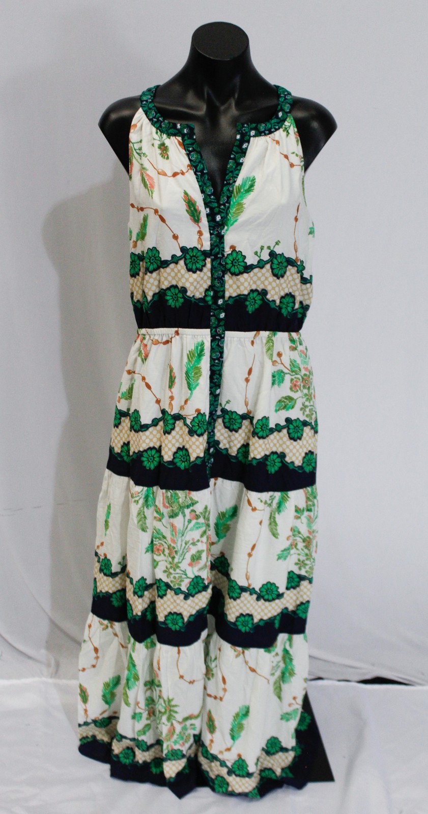 Skies Are Blue Women’s Georgianna Maxi Length Dress AC2 White/Multi Medium NWT