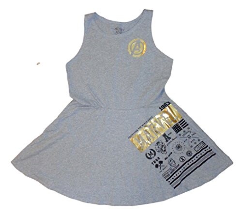Marvel Avengers Mighty Fine Junior’s Grey Icons Dress Size 3XL XXXL Gray