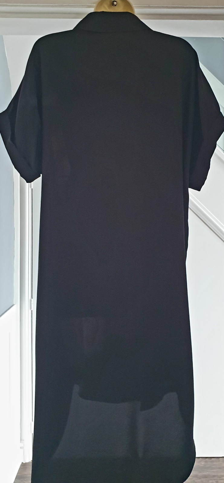 Cute Girl Portrait Print Oversized Dipped Hem Kaftan Cover-up Shirt Dress