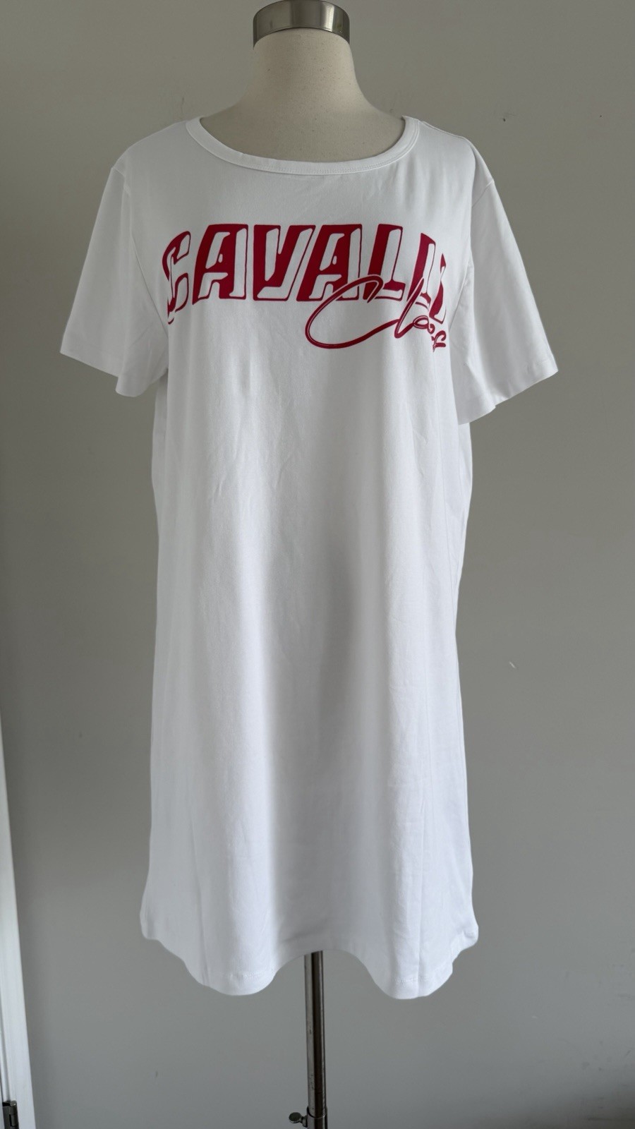 NWT CAVALLI CLASS WOMAN T SHIRT WHITE DRESS SIZE XL