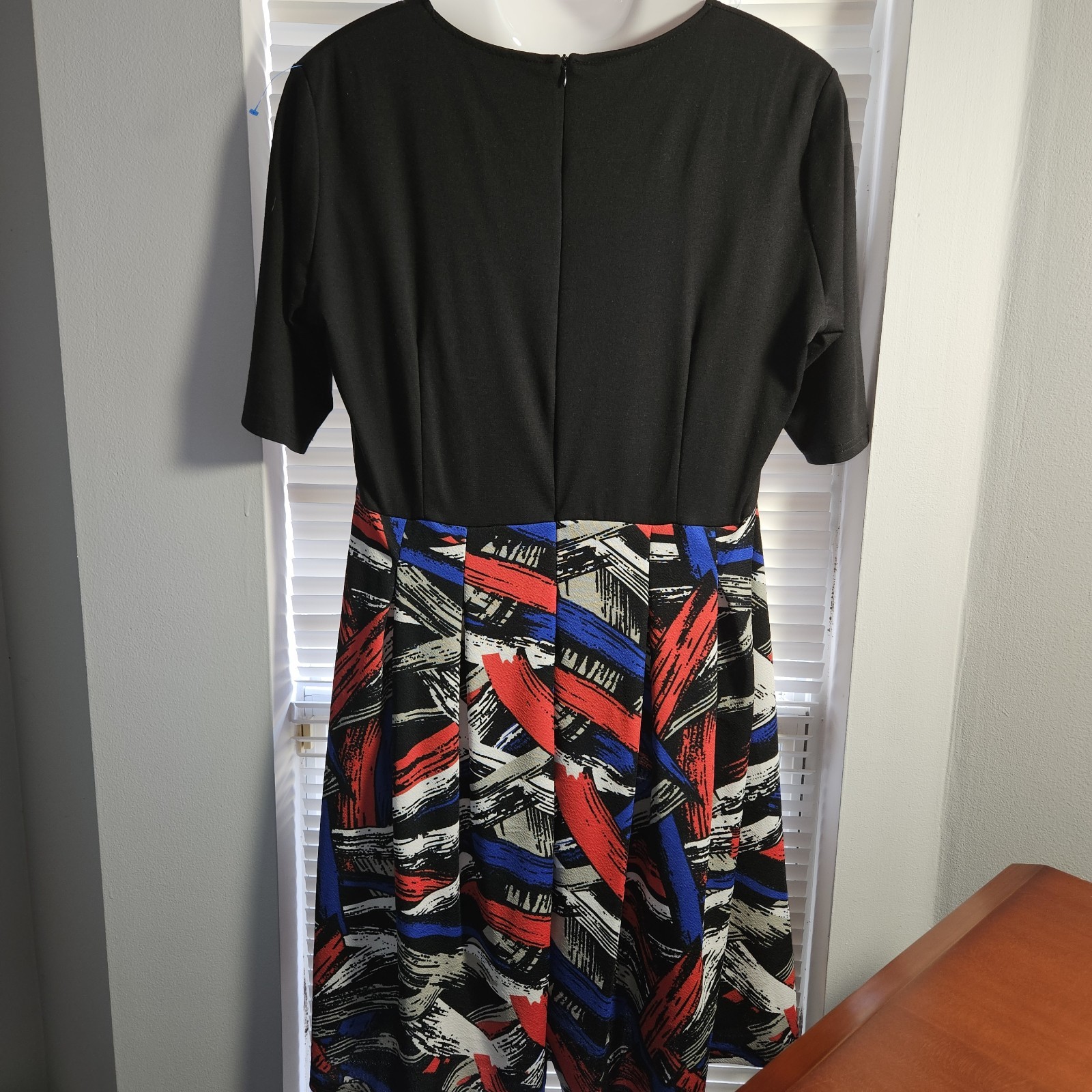 Oxiuly 3X NWT Colorblock Retro Dress Black Abstract Fit Flare Plus