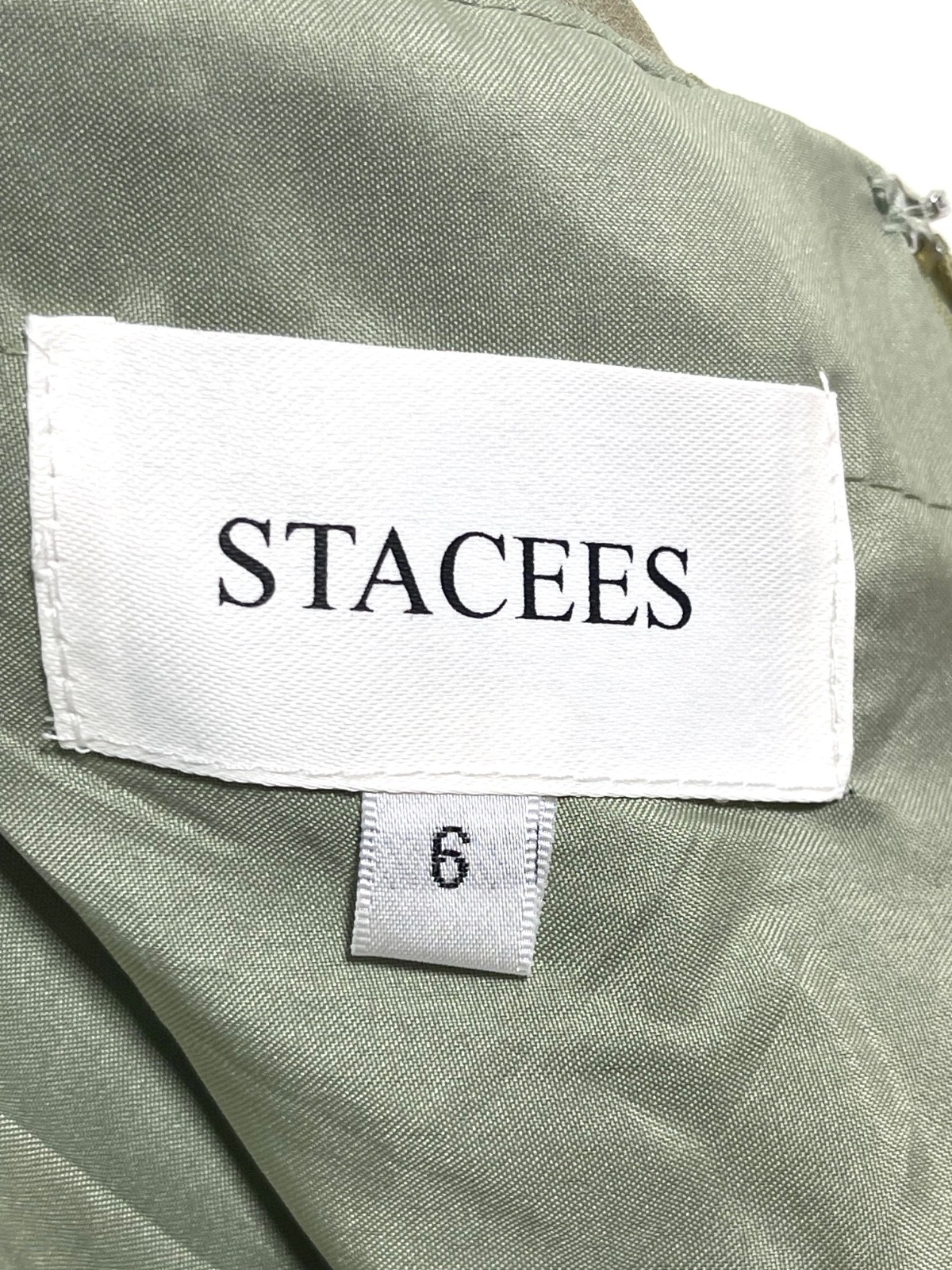 Stacees A-line Square Neckline Sleeveless Floor-Length Chiffon Dress Celadon 6