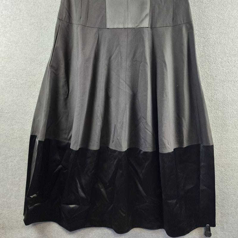CO Plunging Sleeveless Wool Blend MIDI Bubble Dress Women’s M Black Zip Closure
