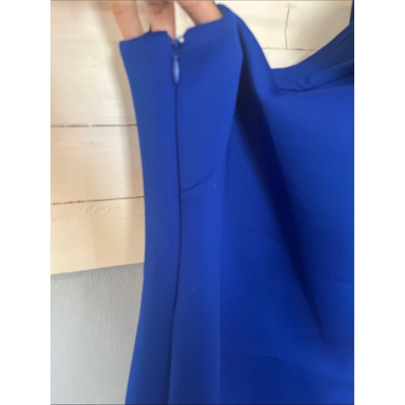 Macy’s Cobalt Blue One-Shoulder Sheath Dress with Bow Detail