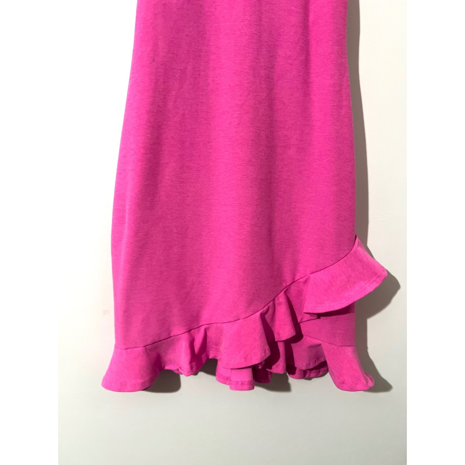 BEYOND YOGA Pink Heathered Ruffled Sleeveless Mini Workout Dress Size XS