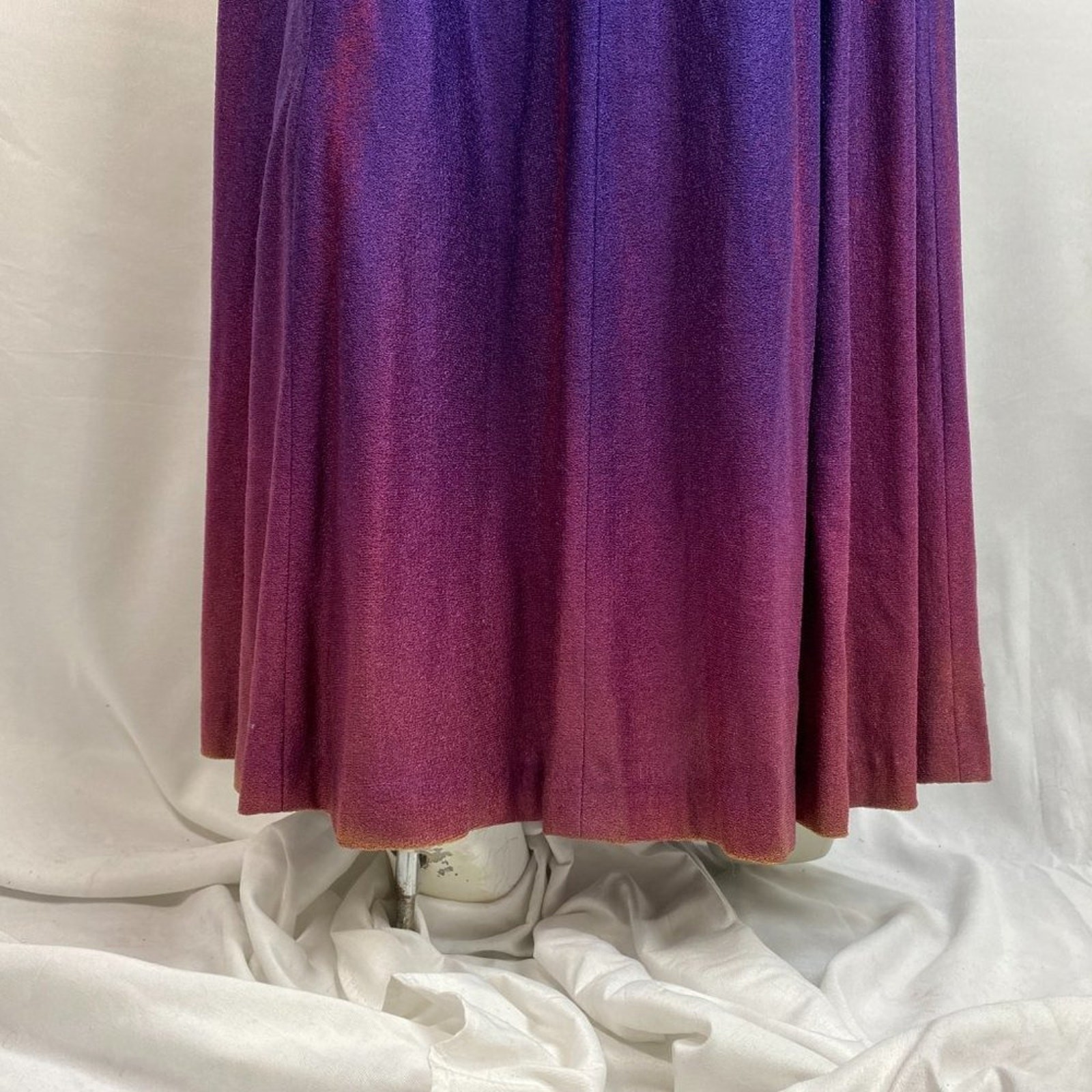 Vintage Terry Cloth Cap Sleeve Tie Maxi Dress Gradient Purple Pink sz 4