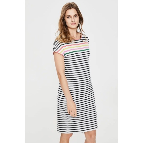 Boden Paulina Rainbow Stripe T-Shirt Dress US 2 UK 6 | Cotton | $109 Retail