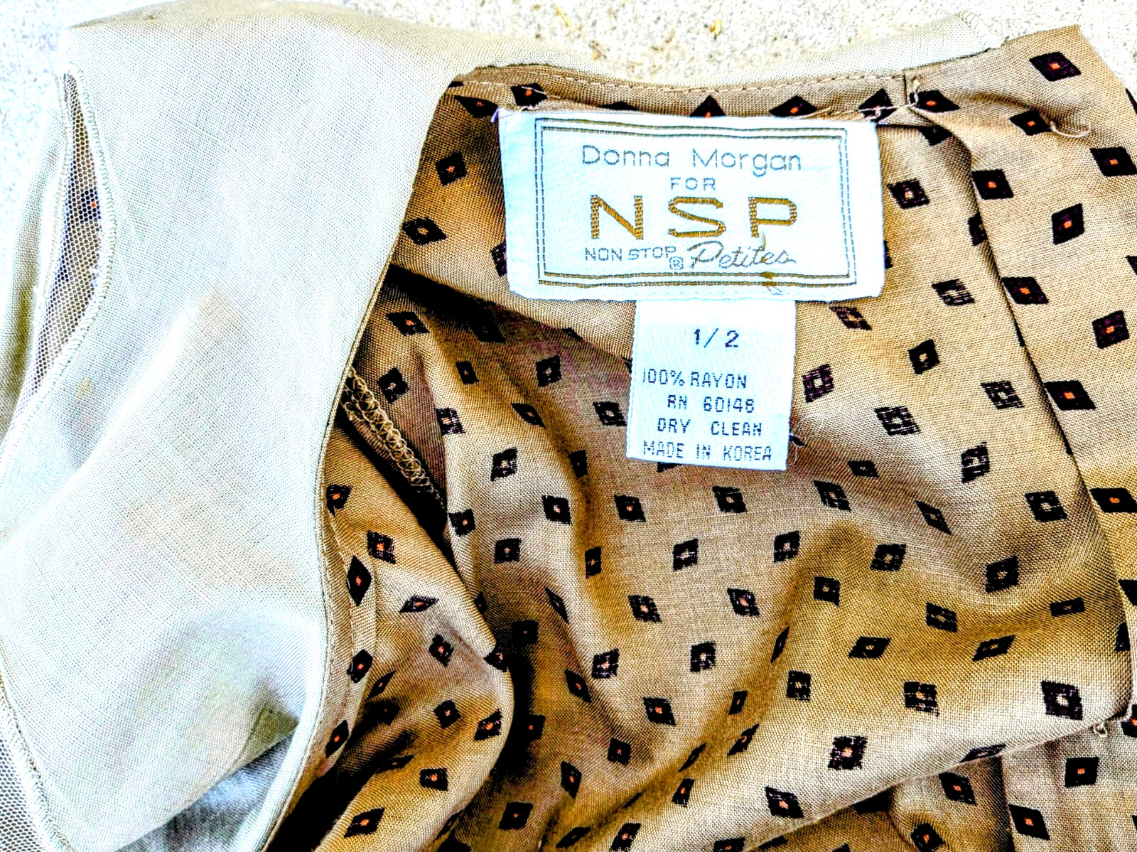 Vintage Pattern Korean Donna Morgan Non Stop Petite Sz1/2 Fit&Flare Dress EUC