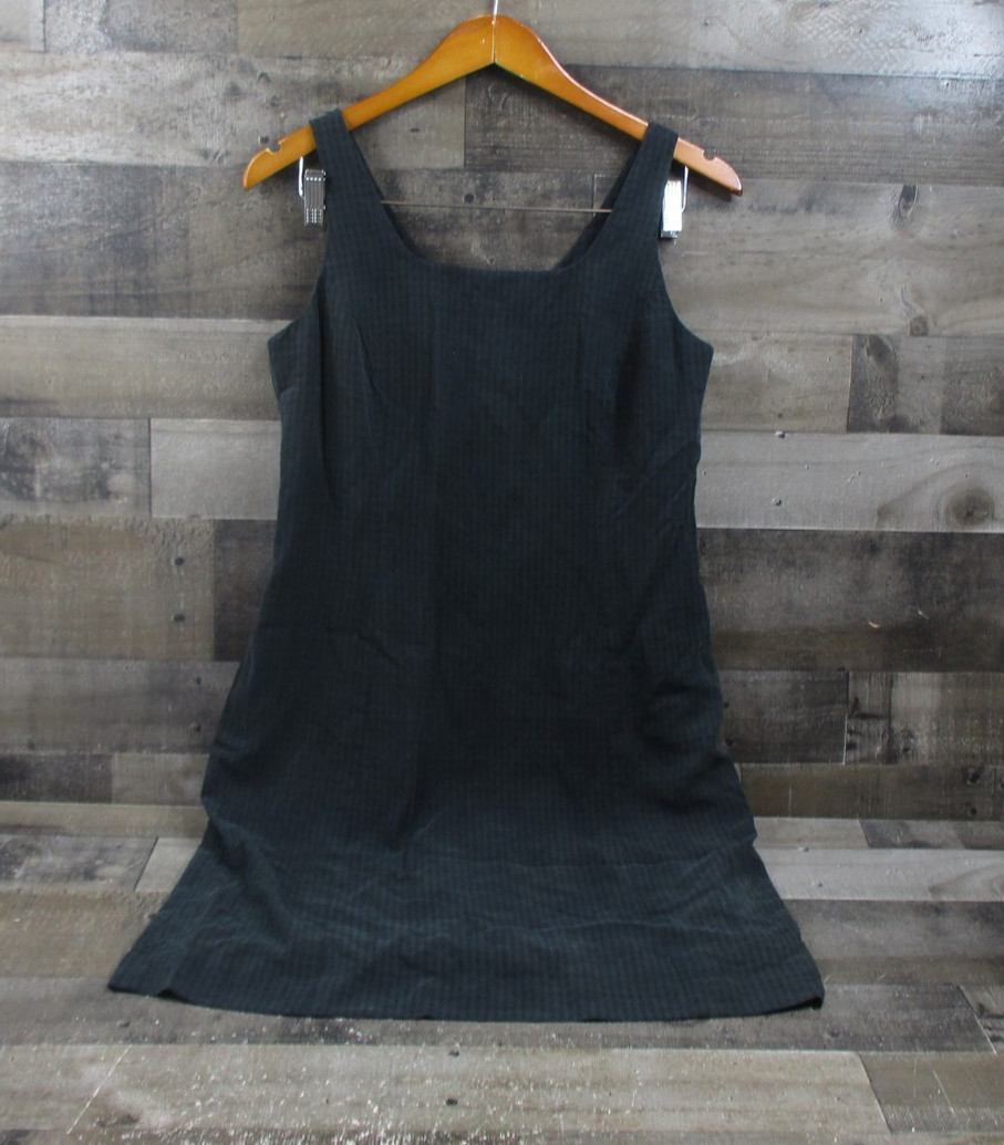Tommy Bahama Dress Womens 10 Black Silk Sleeveless Shift Textured Tank Lined