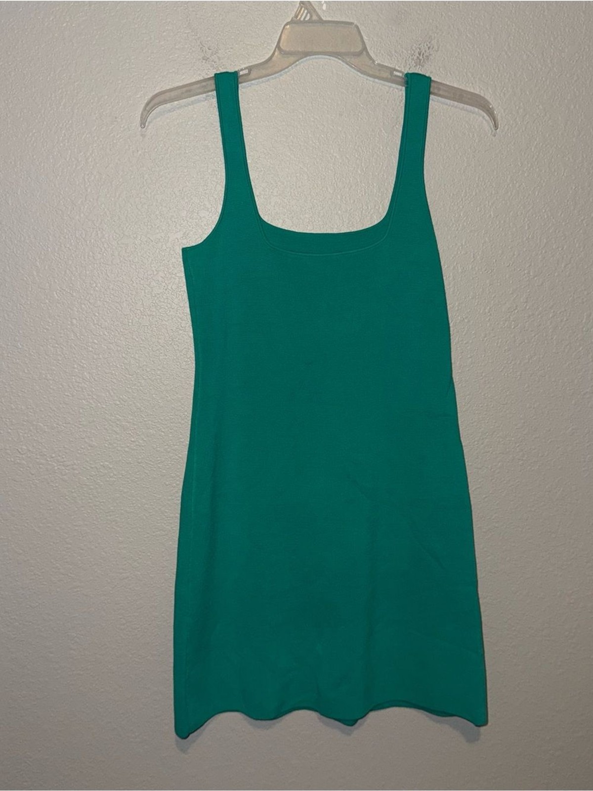 NWT J. Crew Green Squareneck Knit Mini Sweater Dress A-Line Size Medium
