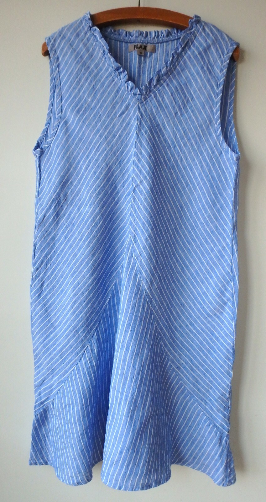 FLAX Designs Linen Dress M & L NWT Special Dress PERIWINKLE STRIPE