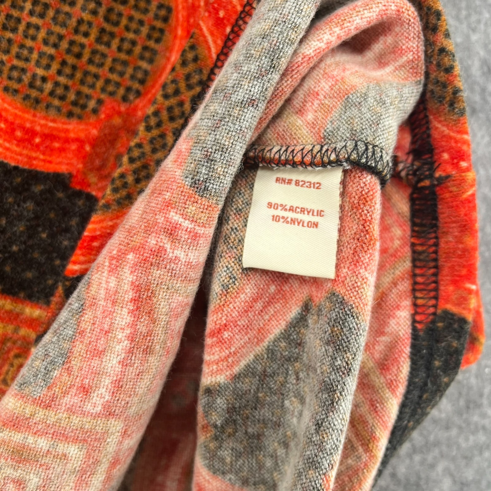 Aryeh Anthropologie Abstract Print Sweater Dress Shift Size L Orange Black NEW