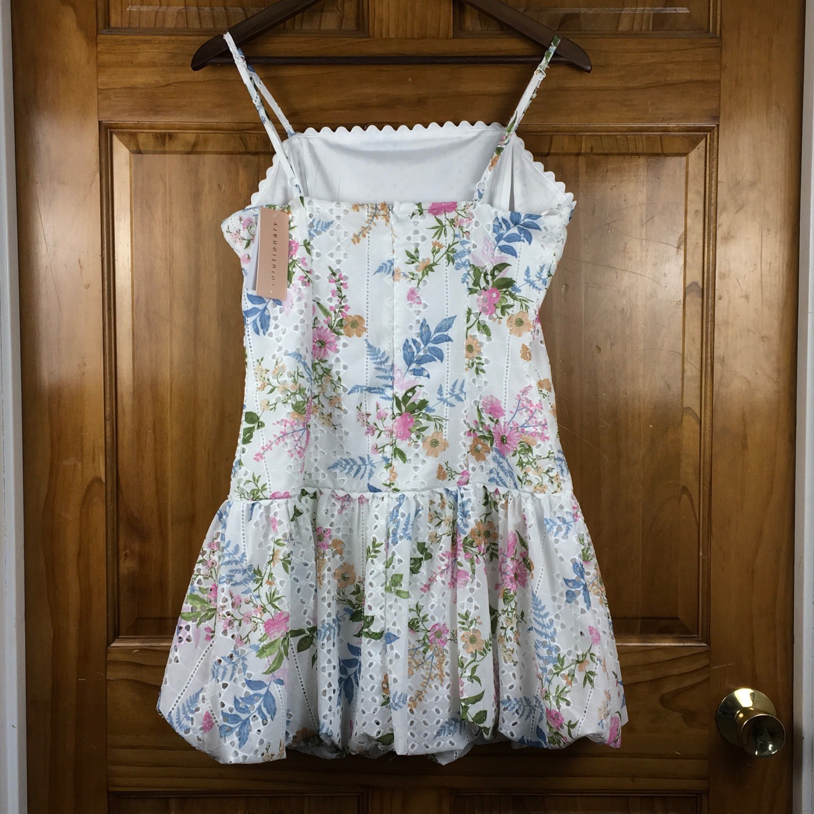 Evolutionary Floral Boho XL Cottagecore Coquette Mini Dress Bubble Hem Whimsical