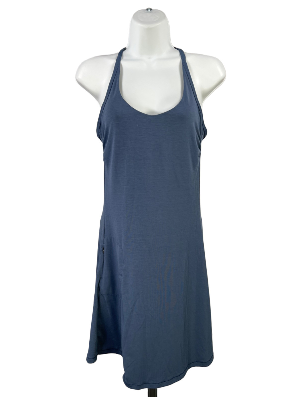 Prana Women’s Blue Sleeveless Shelf Bra Racerback Active Dress W/ Pocket – XS