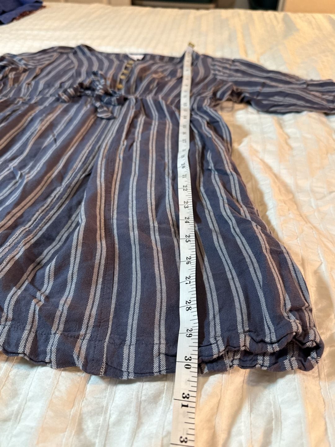 M Isabel Maternity by Ingrid & Isabel Blue and White Striped Button-Front Dress