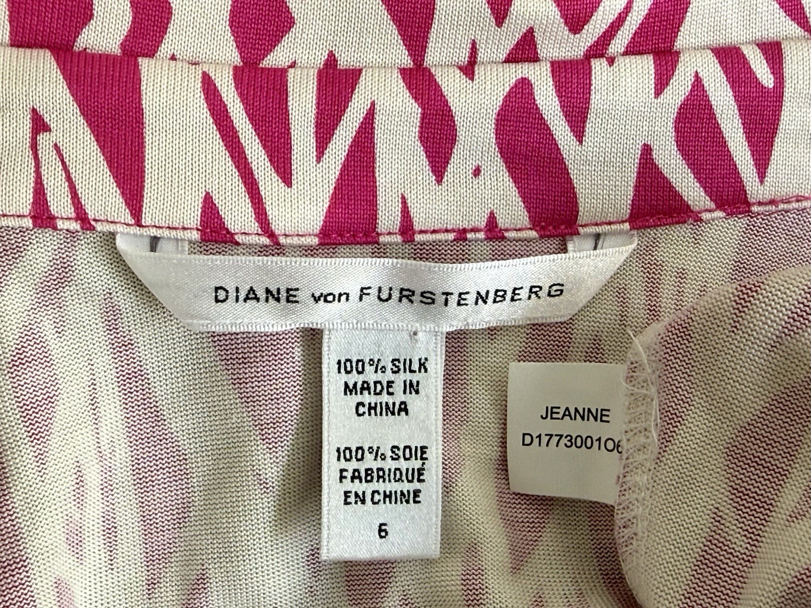 Diane von Furstenberg Pink Jeanne Designer Silk Wrap Dress Size 6