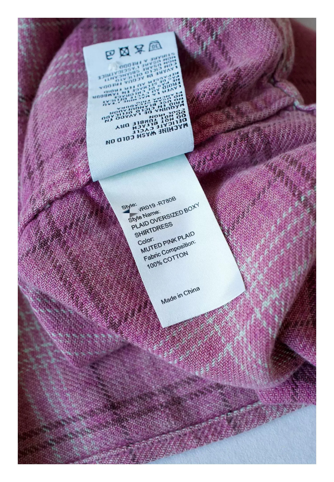 R13 Plaid Oversize Boxy Cotton Flannel Shirtdress One Size