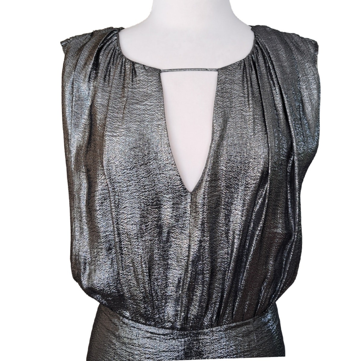 Opening Ceremony Metallic Lamé-effect Open-back Mini Dress Size Medium