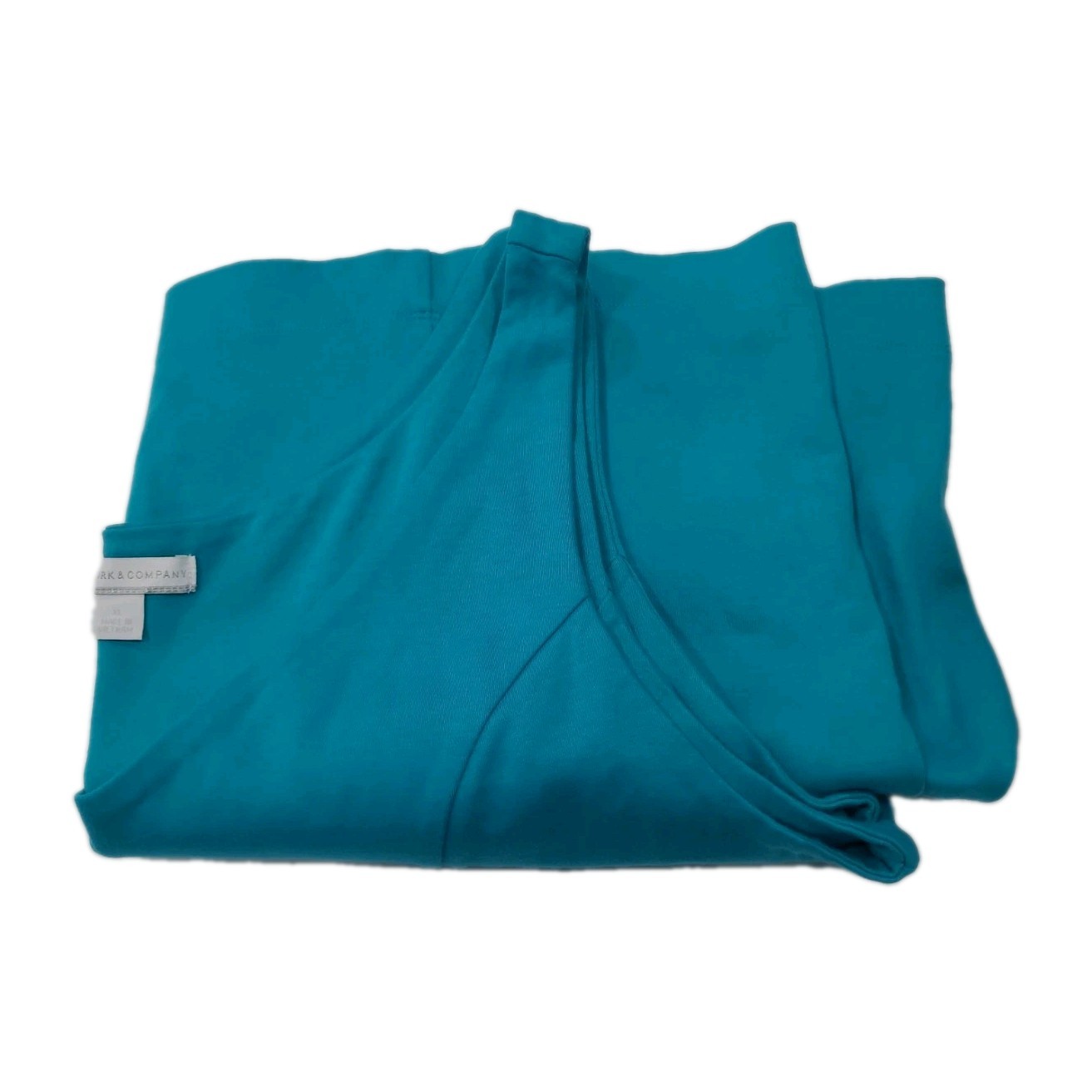 New York & Co Women’s Teal Solid V-Neck Sleeveless Knit Dress Sz XL 100% Cotton